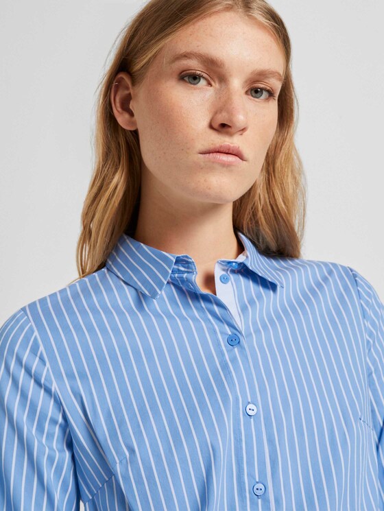 Henley-Bluse mit Faltendetail - Frauen - blue vertical thin stripe Henley-Bluse mit Faltendetail - Frauen - blue vertical thin stripe - 9 - TOM TAILOR