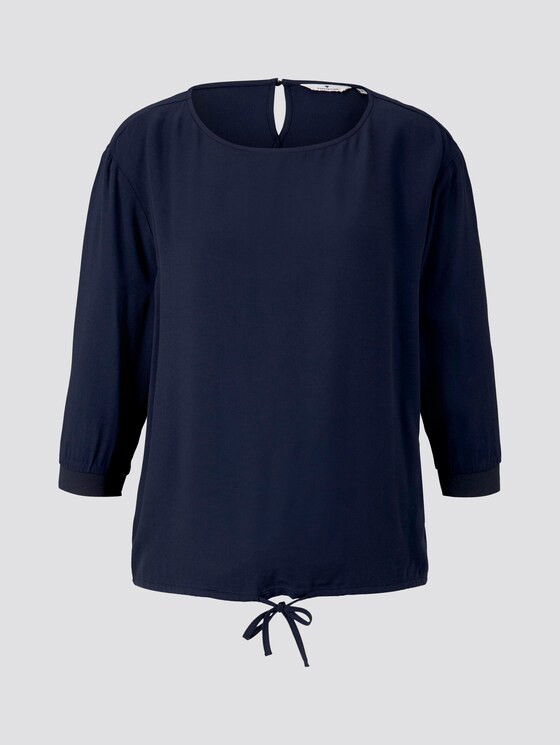 Bluse mit Tunnelzug und Tape-Detail - Frauen - Sky Captain Blue Bluse mit Tunnelzug und Tape-Detail - Frauen - Sky Captain Blue - 7 - TOM TAILOR