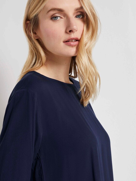 Bluse mit Tunnelzug und Tape-Detail - Frauen - Sky Captain Blue Bluse mit Tunnelzug und Tape-Detail - Frauen - Sky Captain Blue - 9 - TOM TAILOR