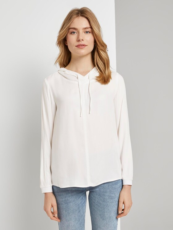 Bluse mit Kapuze - Frauen - White Bluse mit Kapuze - Frauen - White - 1 - TOM TAILOR