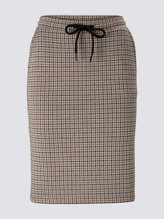 Checked jersey skirt - Women - camel small check Checked jersey skirt - Women - camel small check - 7 - TOM TAILOR