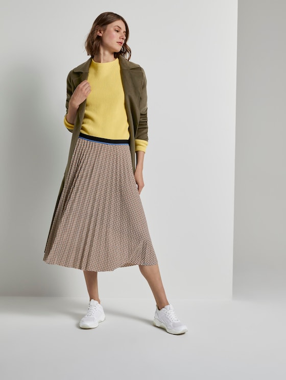 Checked pleated midi skirt - from TOM 