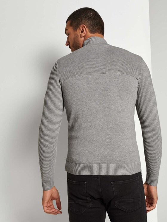 Strickjacke mit Stehkragen - Männer - Grey Heather Melange Strickjacke mit Stehkragen - Männer - Grey Heather Melange - 2 - TOM TAILOR