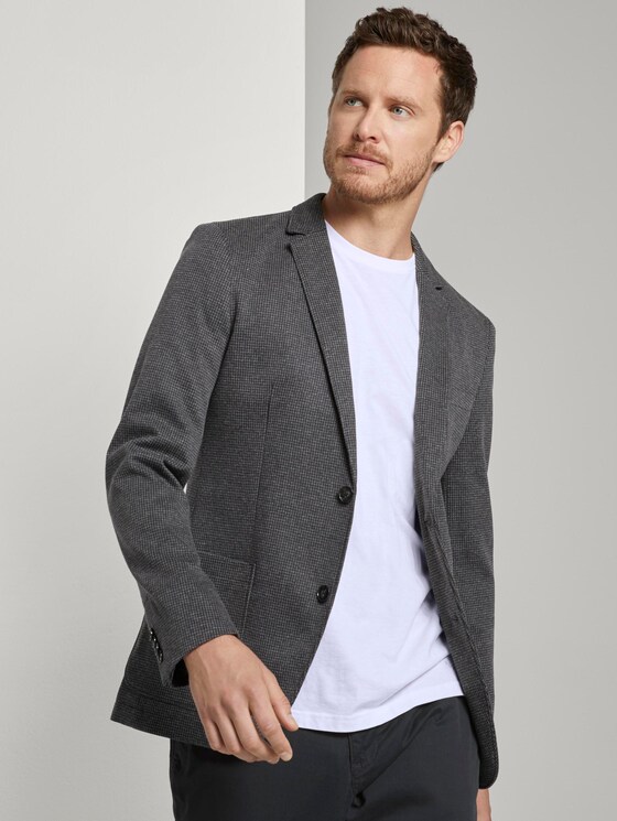 Jersey Sakko mit feinem Hahnentrittmuster - Männer - navy houndstooth Jersey Sakko mit feinem Hahnentrittmuster - Männer - navy houndstooth - 5 - TOM TAILOR