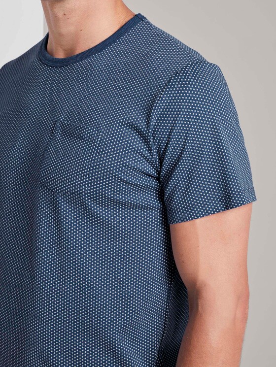 Fein gemustertes T-Shirt mit Brusttasche - Männer - after dark blue Fein gemustertes T-Shirt mit Brusttasche - Männer - after dark blue - 10 - TOM TAILOR