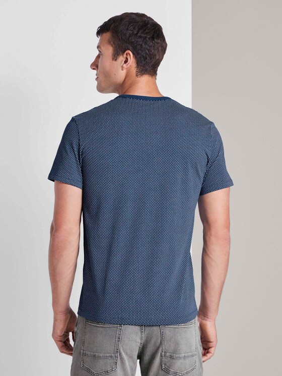 Fein gemustertes T-Shirt mit Brusttasche - Männer - after dark blue Fein gemustertes T-Shirt mit Brusttasche - Männer - after dark blue - 2 - TOM TAILOR