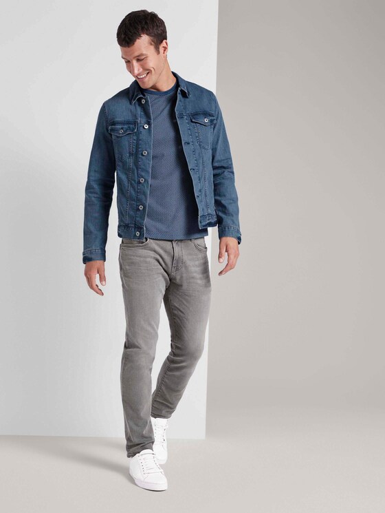 Fein gemustertes T-Shirt mit Brusttasche - Männer - after dark blue Fein gemustertes T-Shirt mit Brusttasche - Männer - after dark blue - 3 - TOM TAILOR