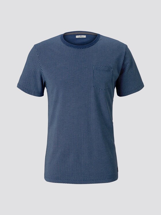 Fein gemustertes T-Shirt mit Brusttasche - Männer - after dark blue Fein gemustertes T-Shirt mit Brusttasche - Männer - after dark blue - 7 - TOM TAILOR