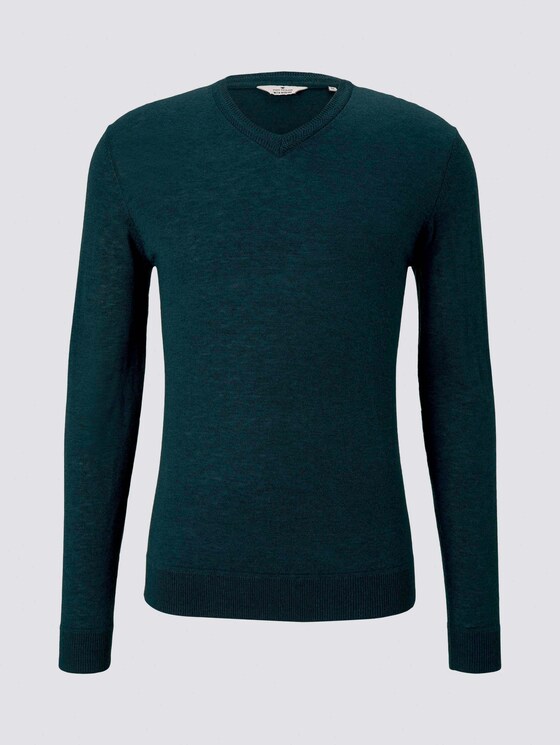 Feiner Pullover aus Merinowolle - Männer - sapphire green melange Feiner Pullover aus Merinowolle - Männer - sapphire green melange - 7 - TOM TAILOR