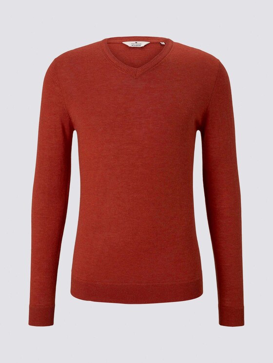 Feiner Pullover aus Merinowolle - Männer - heated orange melange Feiner Pullover aus Merinowolle - Männer - heated orange melange - 7 - TOM TAILOR