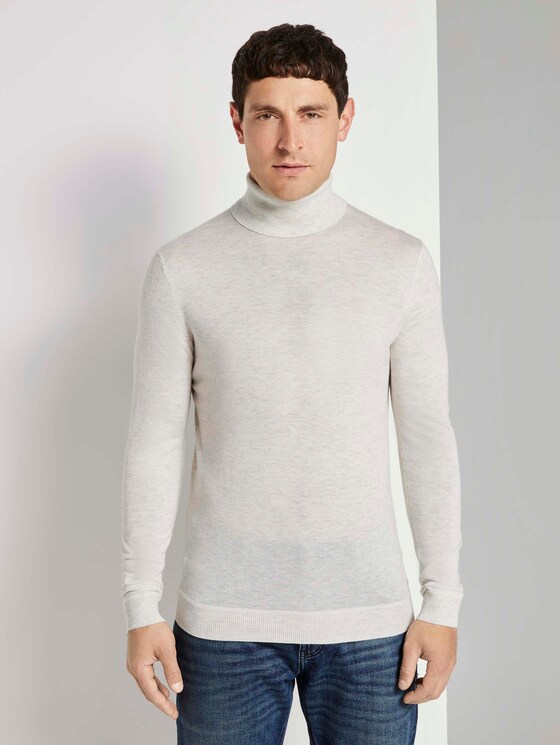 Rollkragenpullover aus Merinowolle - Männer - Light Medium Grey Melange Rollkragenpullover aus Merinowolle - Männer - Light Medium Grey Melange - 1 - TOM TAILOR