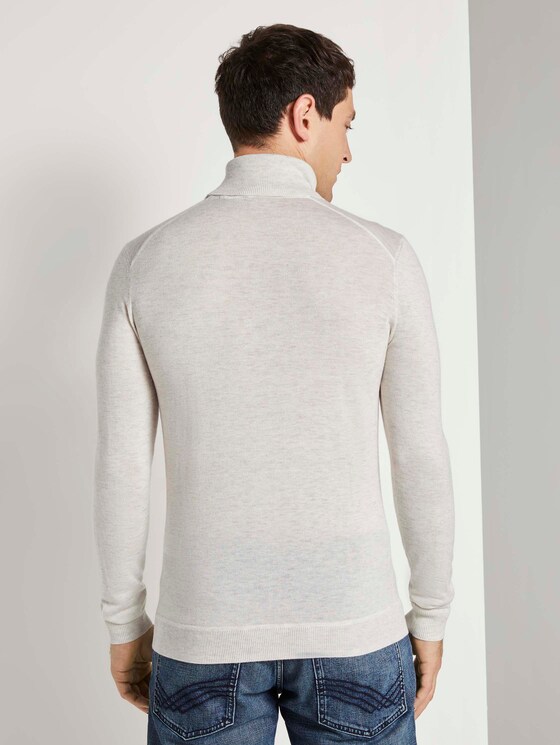 Rollkragenpullover aus Merinowolle - Männer - Light Medium Grey Melange Rollkragenpullover aus Merinowolle - Männer - Light Medium Grey Melange - 2 - TOM TAILOR