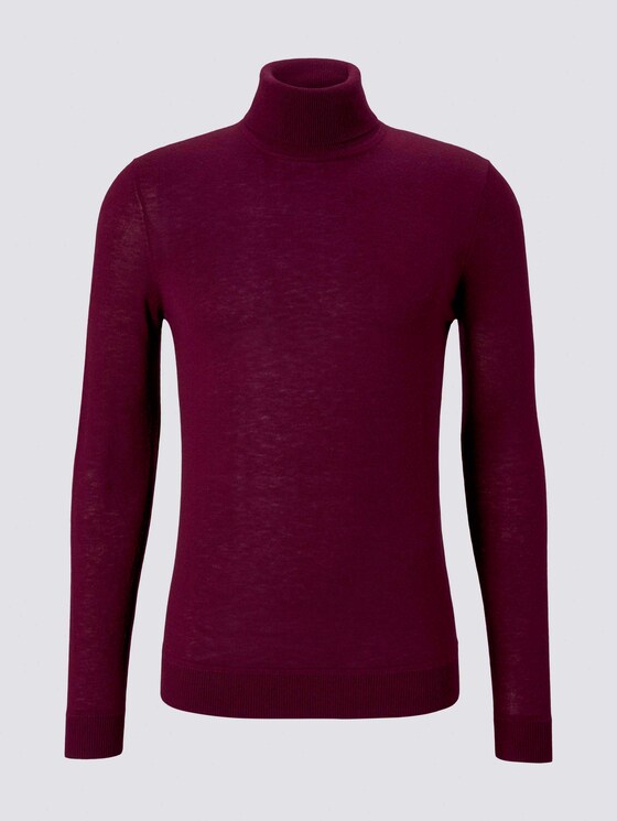 Rollkragenpullover aus Merinowolle - Männer - wine red melange Rollkragenpullover aus Merinowolle - Männer - wine red melange - 7 - TOM TAILOR