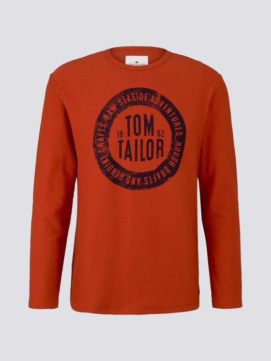 Langarmshirt mit Logo-Print - Männer - Ginger Orange Langarmshirt mit Logo-Print - Männer - Ginger Orange - 7 - TOM TAILOR