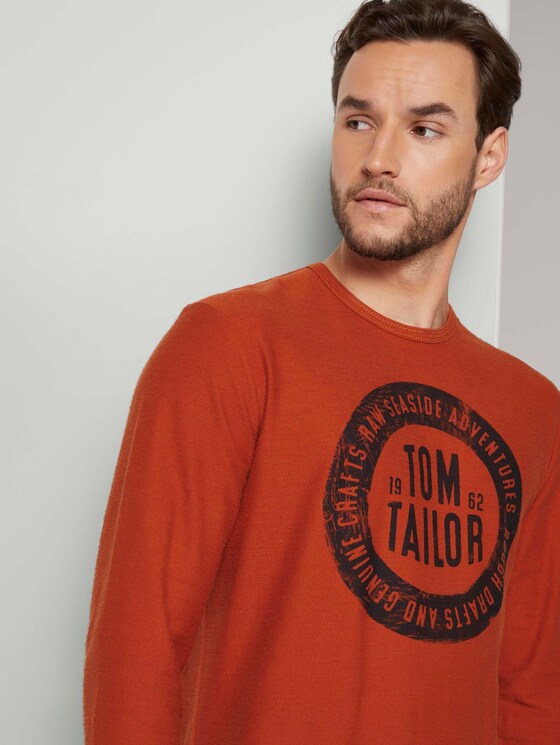 Langarmshirt mit Logo-Print - Männer - Ginger Orange Langarmshirt mit Logo-Print - Männer - Ginger Orange - 9 - TOM TAILOR
