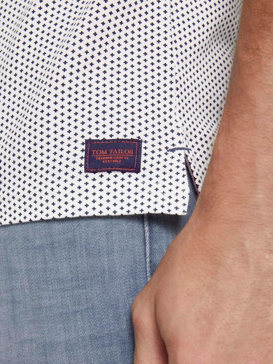 Fein gemustertes Poloshirt - Männer - Off White Fein gemustertes Poloshirt - Männer - Off White - 10 - TOM TAILOR