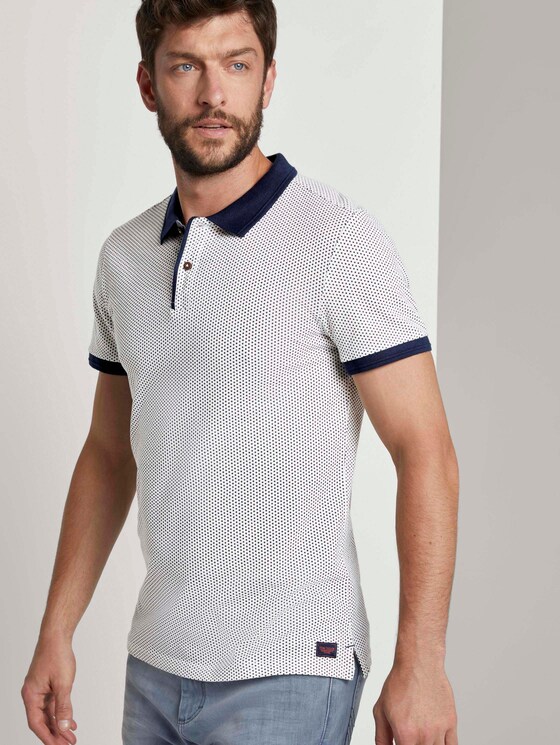 Fein gemustertes Poloshirt - Männer - Off White Fein gemustertes Poloshirt - Männer - Off White - 5 - TOM TAILOR