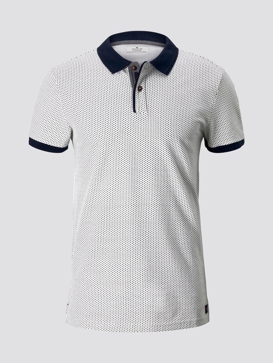 Fein gemustertes Poloshirt - Männer - Off White Fein gemustertes Poloshirt - Männer - Off White - 7 - TOM TAILOR