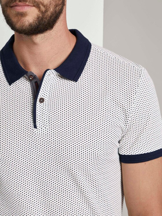 Fein gemustertes Poloshirt - Männer - Off White Fein gemustertes Poloshirt - Männer - Off White - 9 - TOM TAILOR