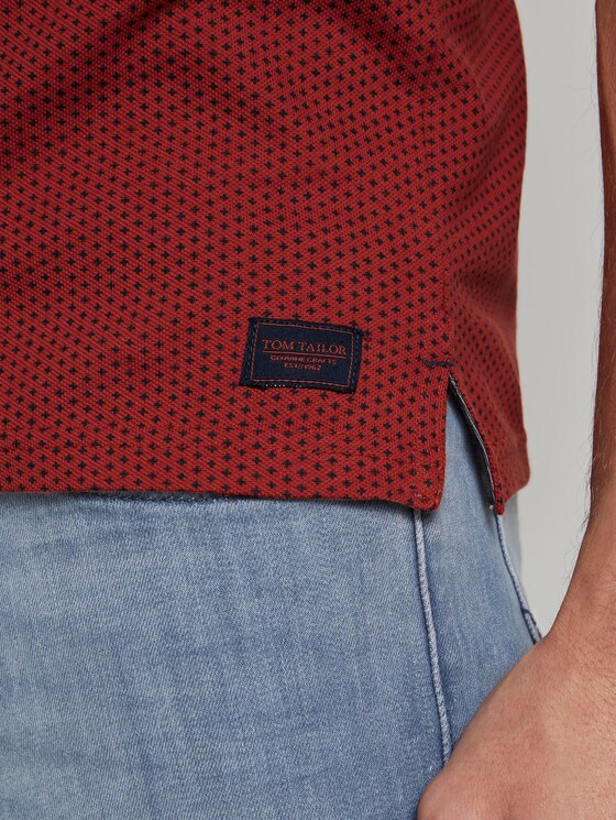 Fein gemustertes Poloshirt - Männer - Ginger Orange Fein gemustertes Poloshirt - Männer - Ginger Orange - 10 - TOM TAILOR