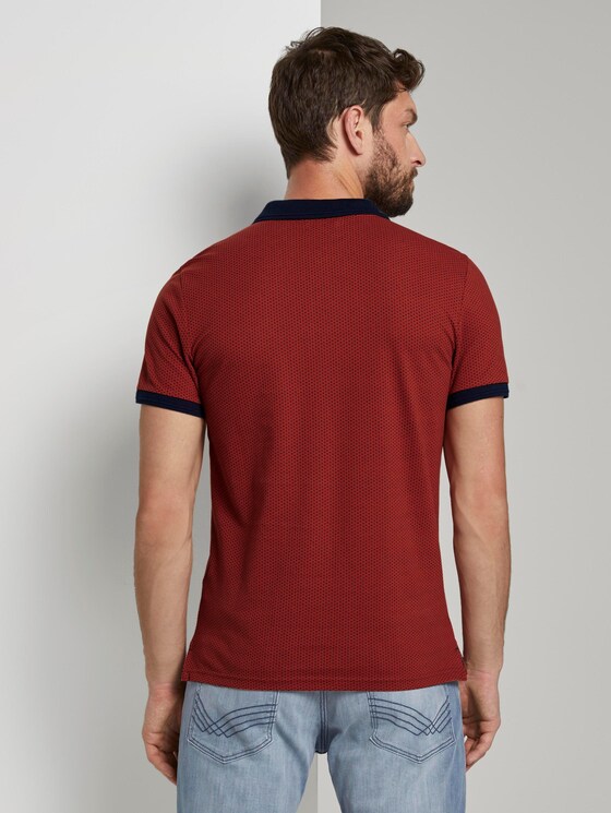 Fein gemustertes Poloshirt - Männer - Ginger Orange Fein gemustertes Poloshirt - Männer - Ginger Orange - 2 - TOM TAILOR