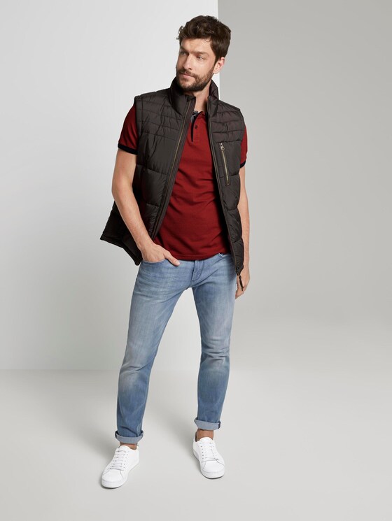 Fein gemustertes Poloshirt - Männer - Ginger Orange Fein gemustertes Poloshirt - Männer - Ginger Orange - 3 - TOM TAILOR