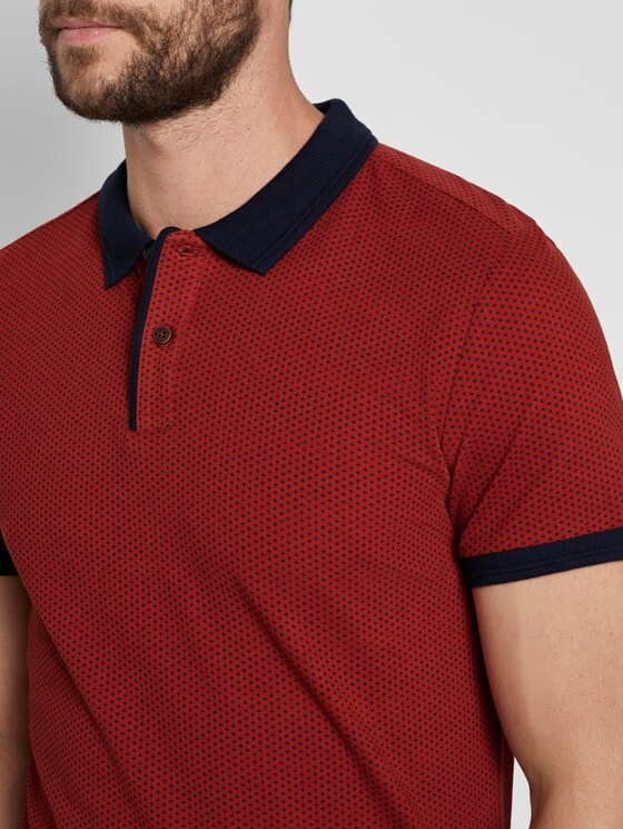 Fein gemustertes Poloshirt - Männer - Ginger Orange Fein gemustertes Poloshirt - Männer - Ginger Orange - 9 - TOM TAILOR