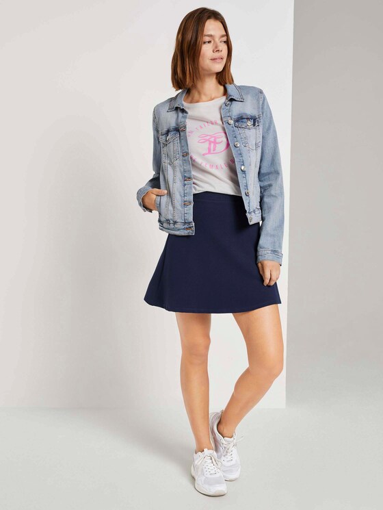 Ausgestellter Minirock mit Struktur - Frauen - Real Navy Blue Ausgestellter Minirock mit Struktur - Frauen - Real Navy Blue - 3 - TOM TAILOR Denim