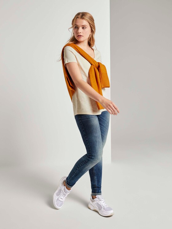 T-Shirt mit kleiner Stickerei - Frauen - soft creme beige T-Shirt mit kleiner Stickerei - Frauen - soft creme beige - 3 - TOM TAILOR Denim