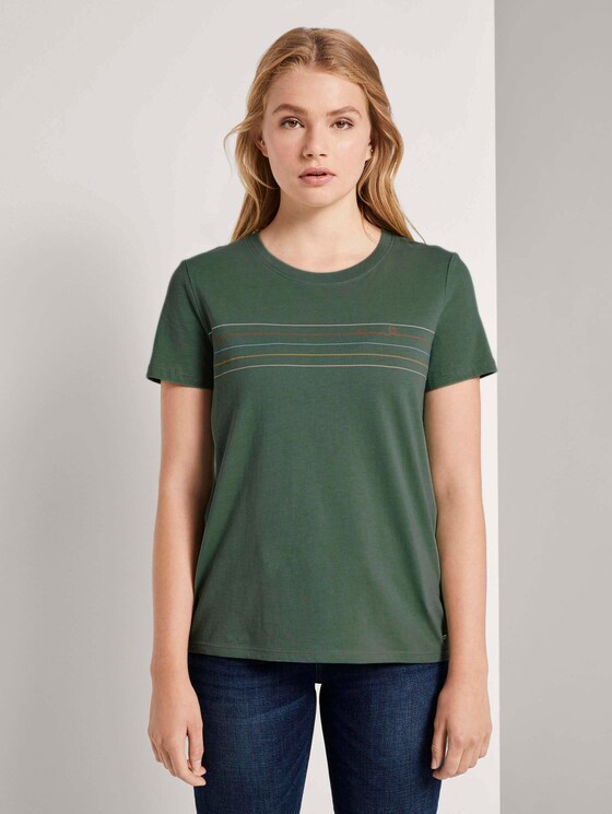 T-Shirt mit Streifenprint - Frauen - vintage green T-Shirt mit Streifenprint - Frauen - vintage green - 1 - TOM TAILOR Denim