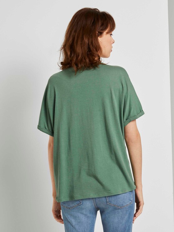 Crêpe T-Shirt im Materialmix - Frauen - vintage green Crêpe T-Shirt im Materialmix - Frauen - vintage green - 2 - TOM TAILOR Denim