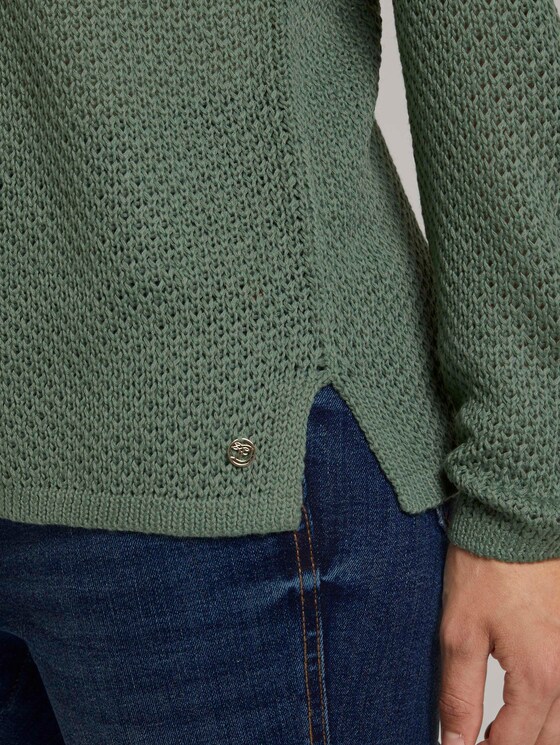 Strukturierter Pullover mit V-Ausschnitt - Frauen - vintage green Strukturierter Pullover mit V-Ausschnitt - Frauen - vintage green - 10 - TOM TAILOR Denim