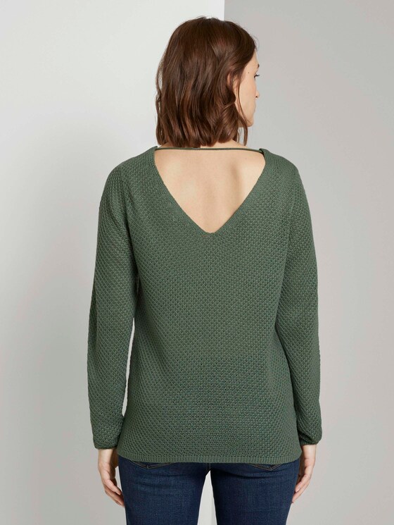 Strukturierter Pullover mit V-Ausschnitt - Frauen - vintage green Strukturierter Pullover mit V-Ausschnitt - Frauen - vintage green - 2 - TOM TAILOR Denim
