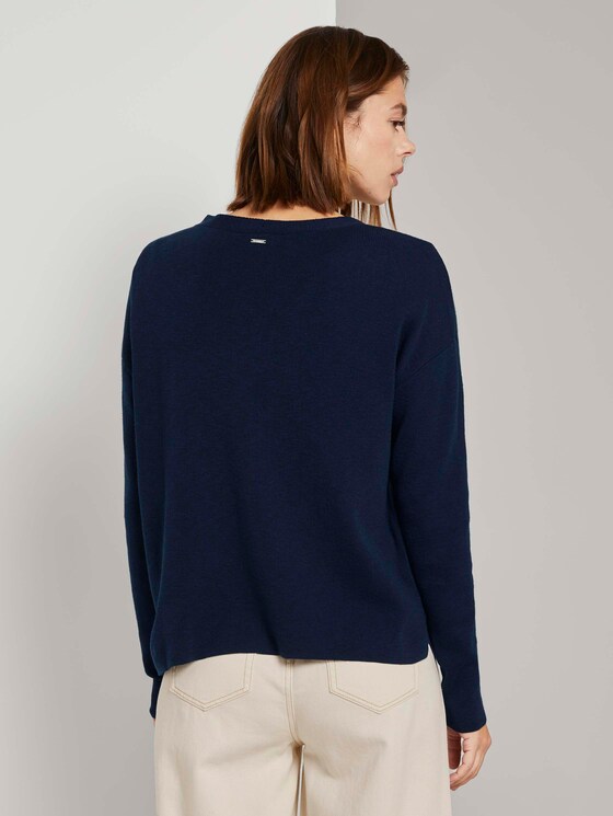 Melierter Cardigan mit Knopfleiste - Frauen - Real Navy Blue Melierter Cardigan mit Knopfleiste - Frauen - Real Navy Blue - 2 - TOM TAILOR Denim