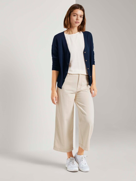 Melierter Cardigan mit Knopfleiste - Frauen - Real Navy Blue Melierter Cardigan mit Knopfleiste - Frauen - Real Navy Blue - 3 - TOM TAILOR Denim