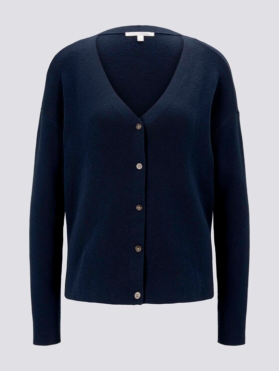 Melierter Cardigan mit Knopfleiste - Frauen - Real Navy Blue Melierter Cardigan mit Knopfleiste - Frauen - Real Navy Blue - 7 - TOM TAILOR Denim