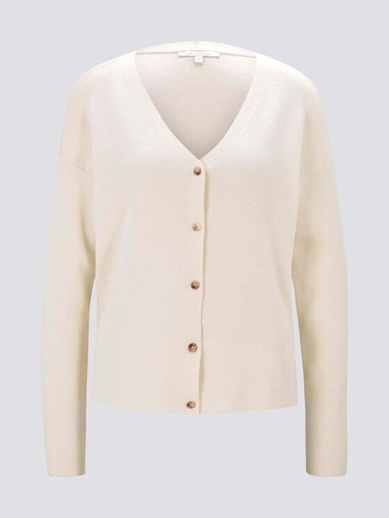 Melierter Cardigan mit Knopfleiste - Frauen - soft creme beige Melierter Cardigan mit Knopfleiste - Frauen - soft creme beige - 7 - TOM TAILOR Denim