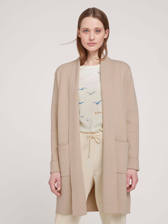 Melierter Cardigan-Mantel - Frauen - creme beige melange Melierter Cardigan-Mantel - Frauen - creme beige melange - 1 - TOM TAILOR Denim