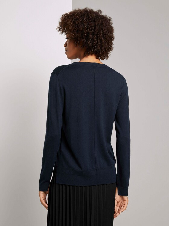Strickjacke mit Ripp-Detail - Frauen - Sky Captain Blue Strickjacke mit Ripp-Detail - Frauen - Sky Captain Blue - 2 - Mine to five