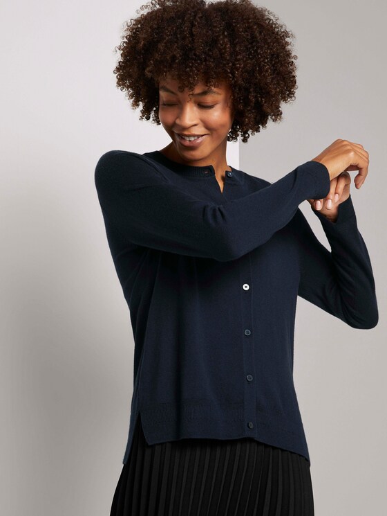 Strickjacke mit Ripp-Detail - Frauen - Sky Captain Blue Strickjacke mit Ripp-Detail - Frauen - Sky Captain Blue - 5 - Mine to five