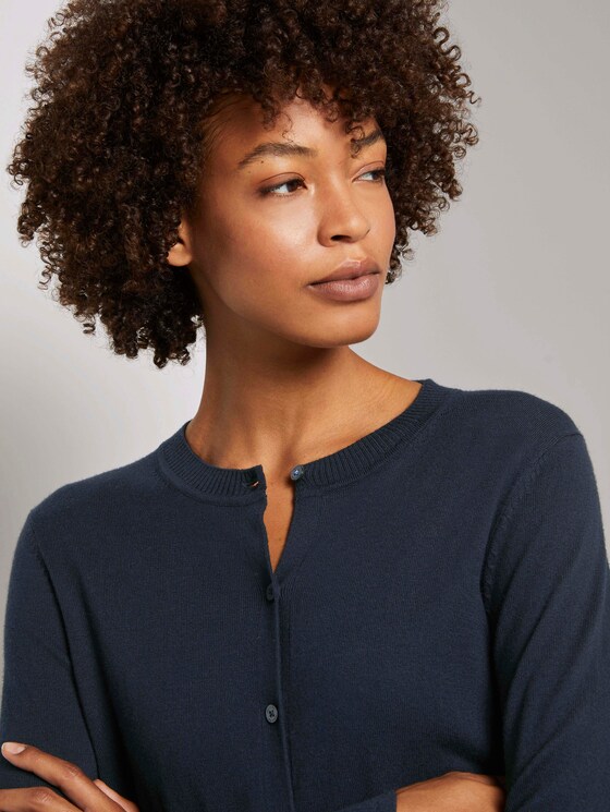 Strickjacke mit Ripp-Detail - Frauen - Sky Captain Blue Strickjacke mit Ripp-Detail - Frauen - Sky Captain Blue - 9 - Mine to five