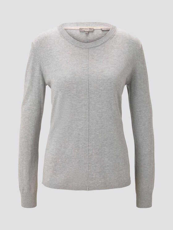 Lockerer Strickpullover - Frauen - soft light grey melange Lockerer Strickpullover - Frauen - soft light grey melange - 7 - Mine to five