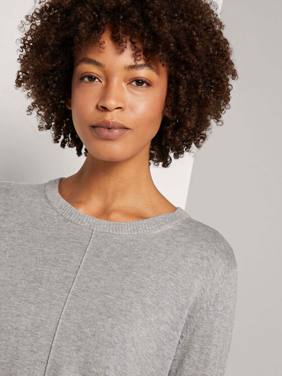 Lockerer Strickpullover - Frauen - soft light grey melange Lockerer Strickpullover - Frauen - soft light grey melange - 9 - Mine to five