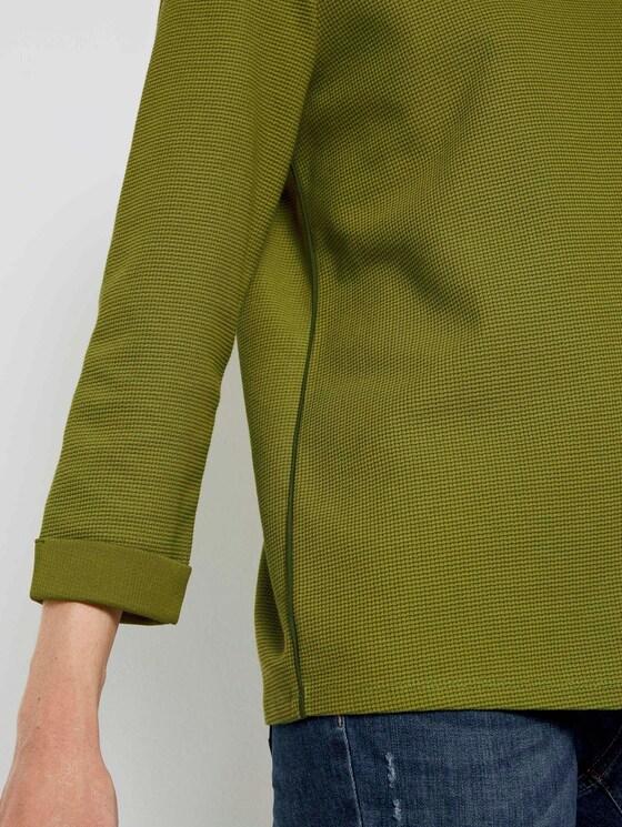 Strukturiertes Shirt mit 3/4-Arm - Frauen - wood green Strukturiertes Shirt mit 3/4-Arm - Frauen - wood green - 9 - TOM TAILOR