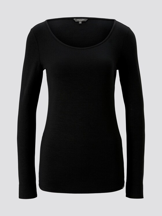 Basic Langarmshirt mit U-Boot-Ausschnitt - Frauen - Deep Black Basic Langarmshirt mit U-Boot-Ausschnitt - Frauen - Deep Black - 7 - Mine to five