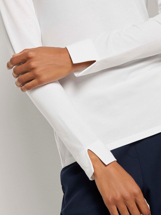 Basic Langarmshirt mit U-Boot-Ausschnitt - Frauen - White Basic Langarmshirt mit U-Boot-Ausschnitt - Frauen - White - 10 - Mine to five