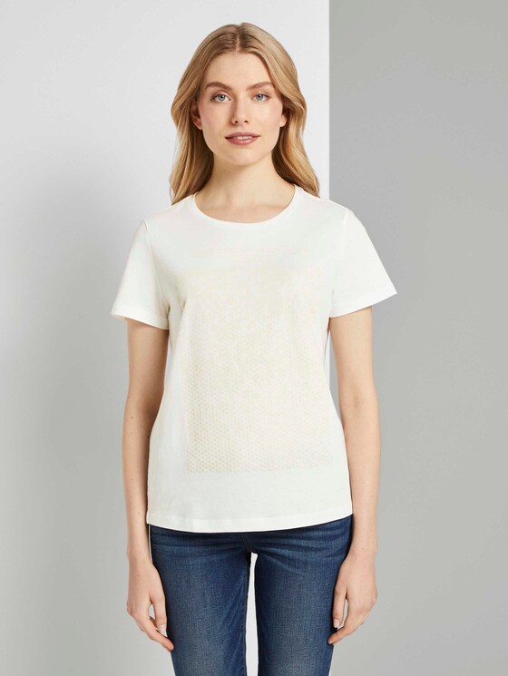 T-Shirt mit Print - Frauen - Dove White T-Shirt mit Print - Frauen - Dove White - 1 - TOM TAILOR