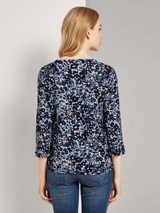 Henley-Shirt mit Blumenprint - Frauen - blue flower design Henley-Shirt mit Blumenprint - Frauen - blue flower design - 2 - TOM TAILOR