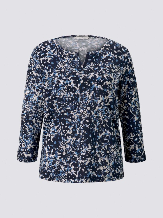 Henley-Shirt mit Blumenprint - Frauen - blue flower design Henley-Shirt mit Blumenprint - Frauen - blue flower design - 7 - TOM TAILOR