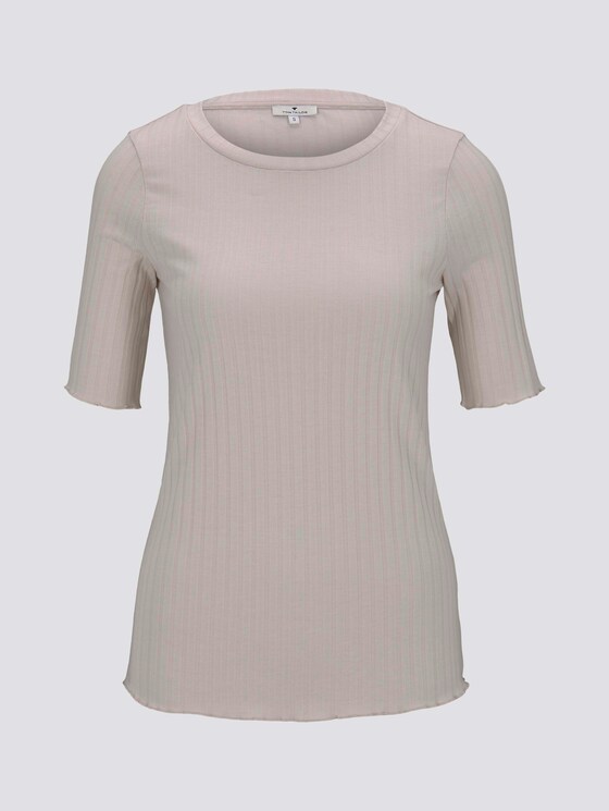 T-Shirt in Ripp-Optik - Frauen - desert sand melange T-Shirt in Ripp-Optik - Frauen - desert sand melange - 7 - TOM TAILOR